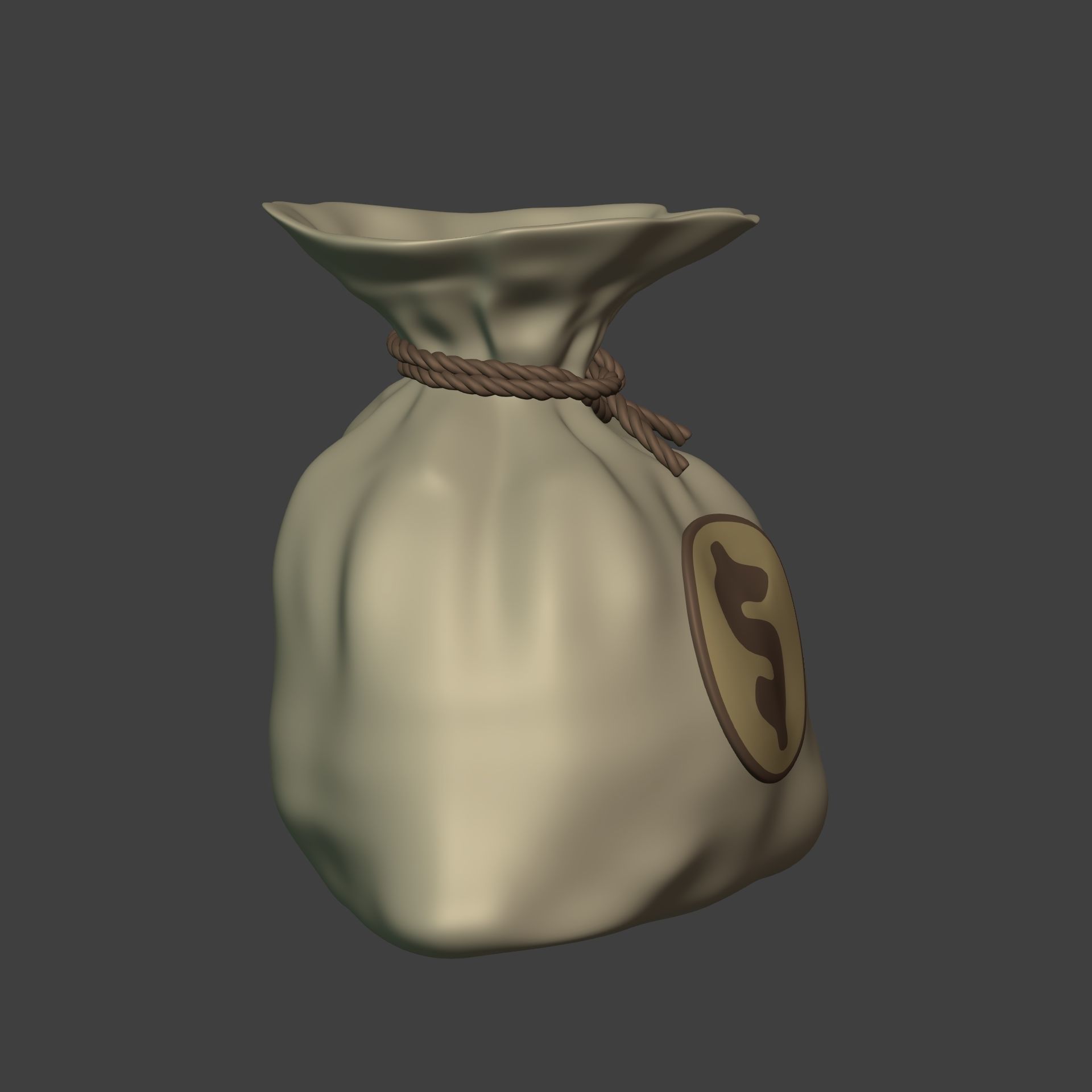 Cartoon Money Bag -- Dollar Sign Icon Low-poly 3D model_9