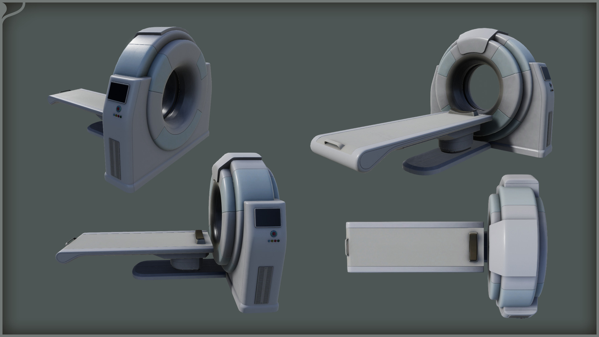 Modern Sci-Fi Modular Laboratory Low-poly 3D model_29