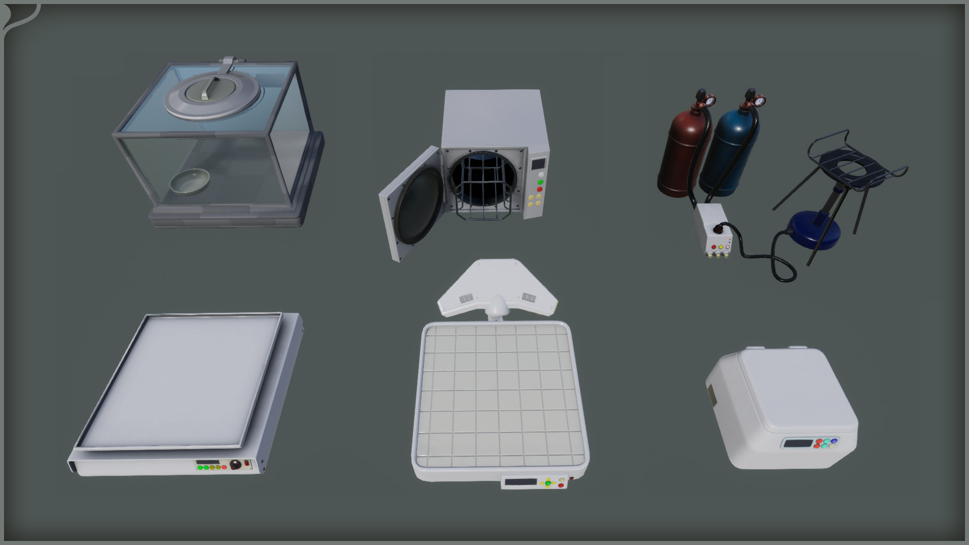 Modern Sci-Fi Modular Laboratory Low-poly 3D model_30