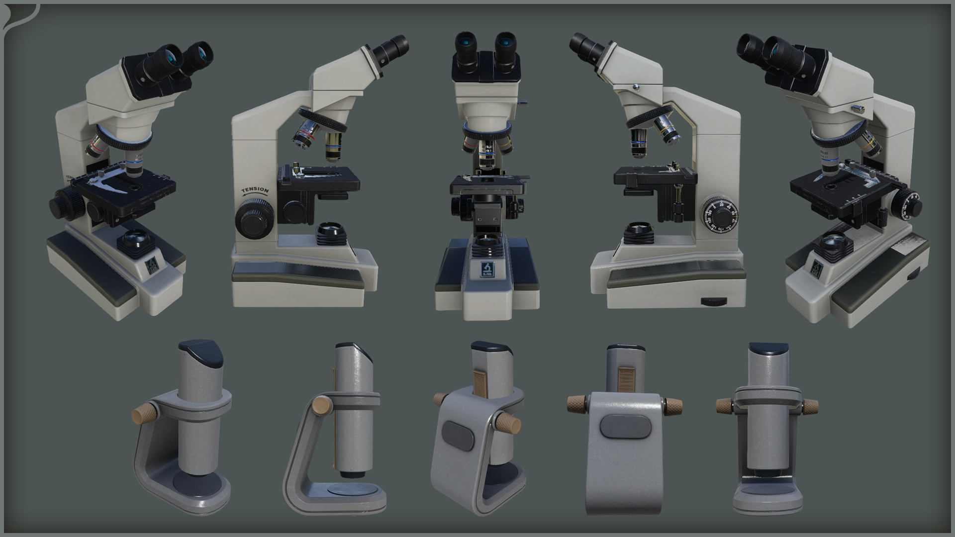 Modern Sci-Fi Modular Laboratory Low-poly 3D model_33