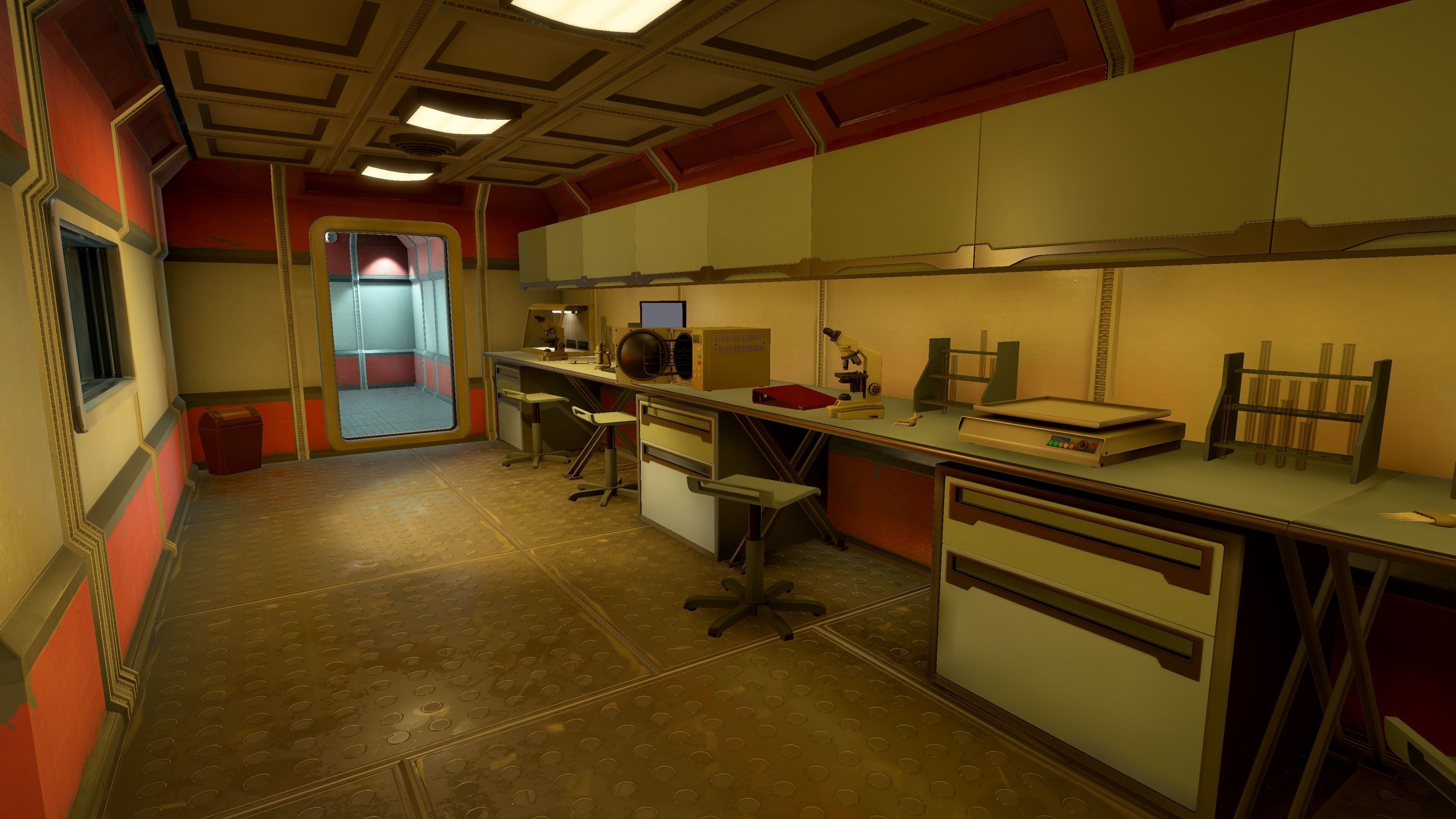 Modern Sci-Fi Modular Laboratory Low-poly 3D model_25