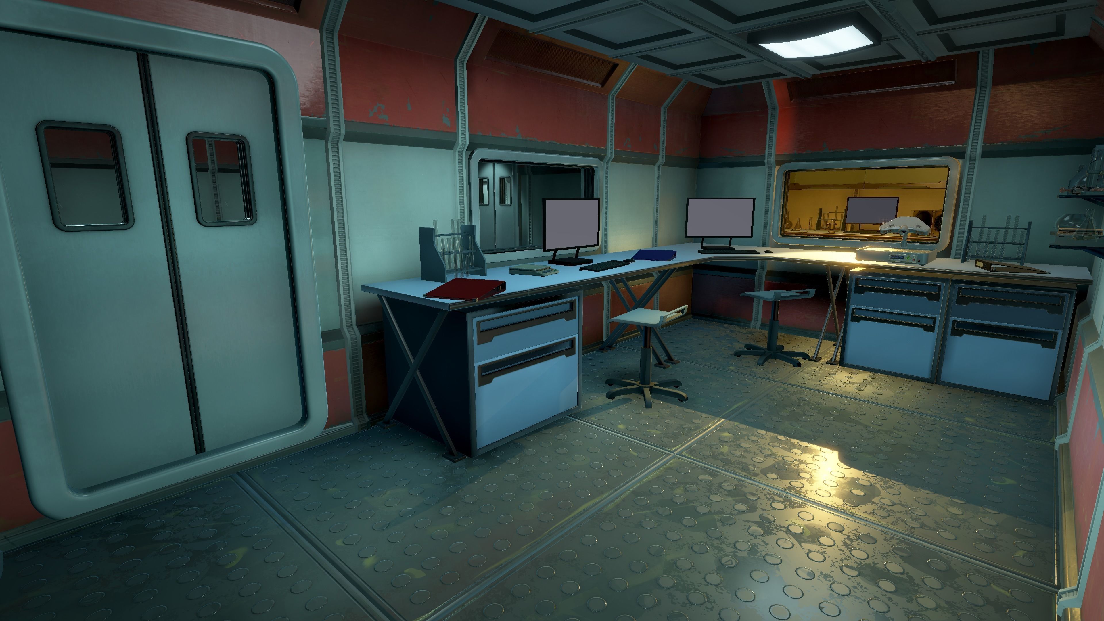 Modern Sci-Fi Modular Laboratory Low-poly 3D model_19