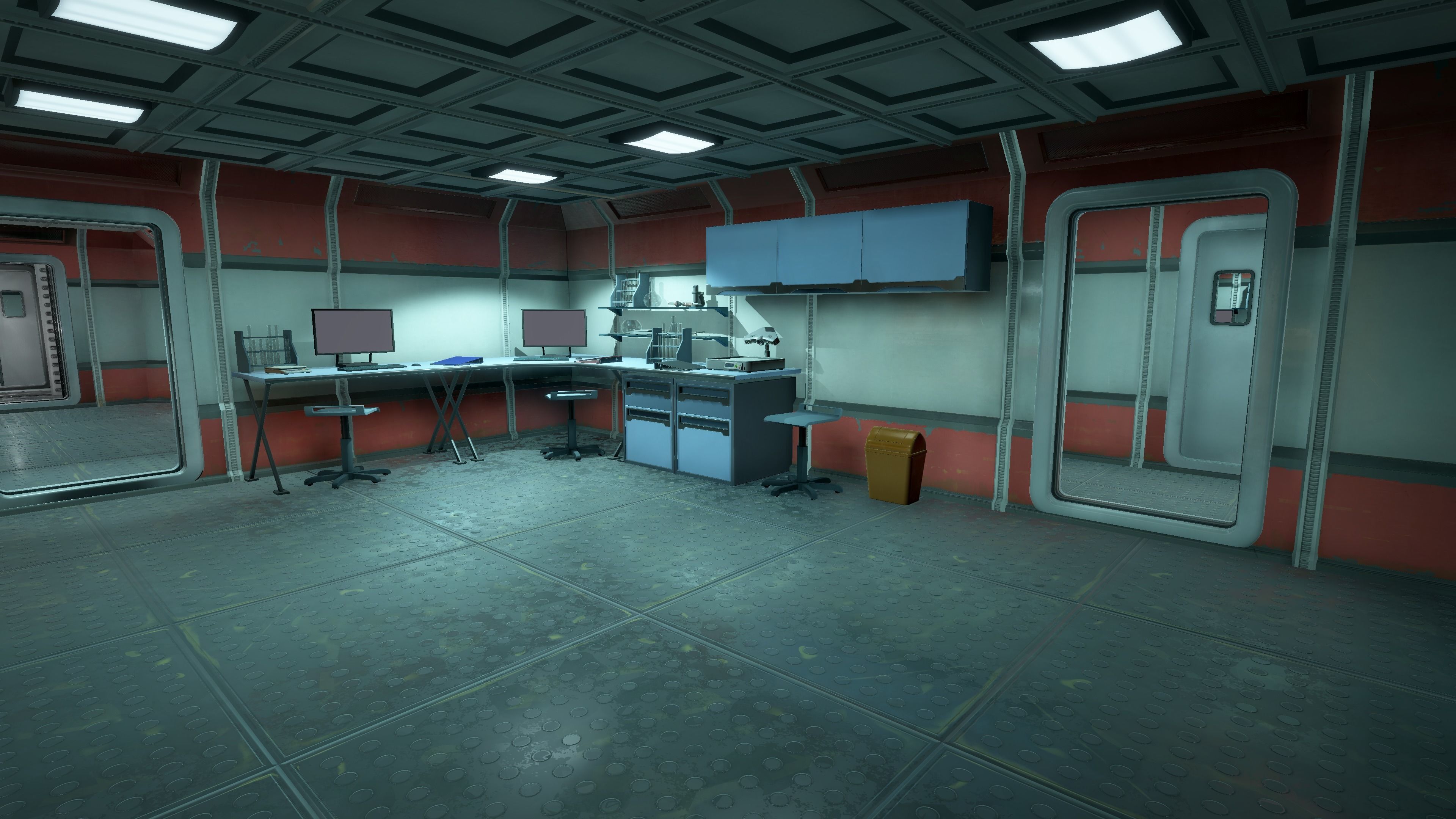 Modern Sci-Fi Modular Laboratory Low-poly 3D model_18