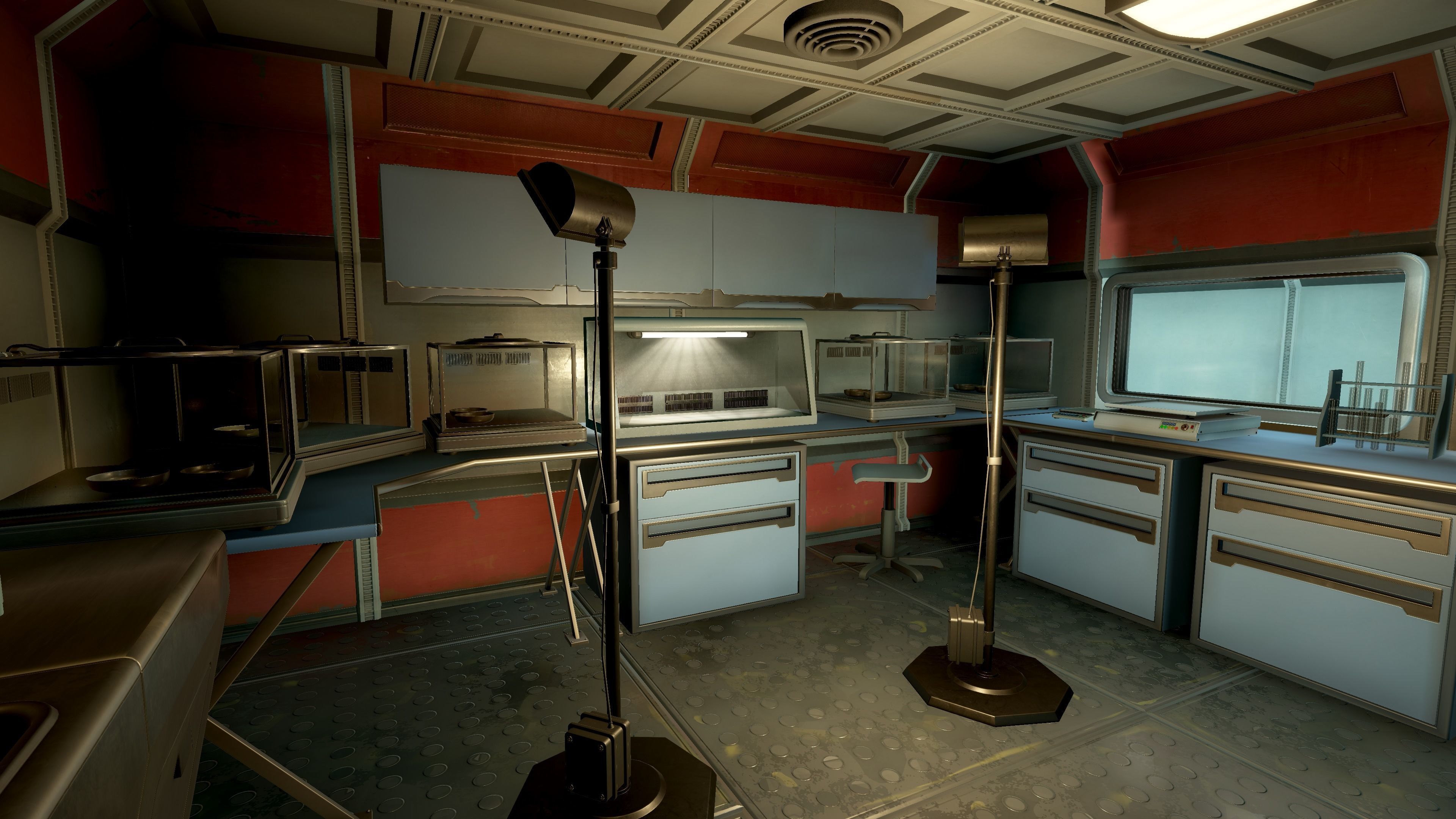 Modern Sci-Fi Modular Laboratory Low-poly 3D model_3