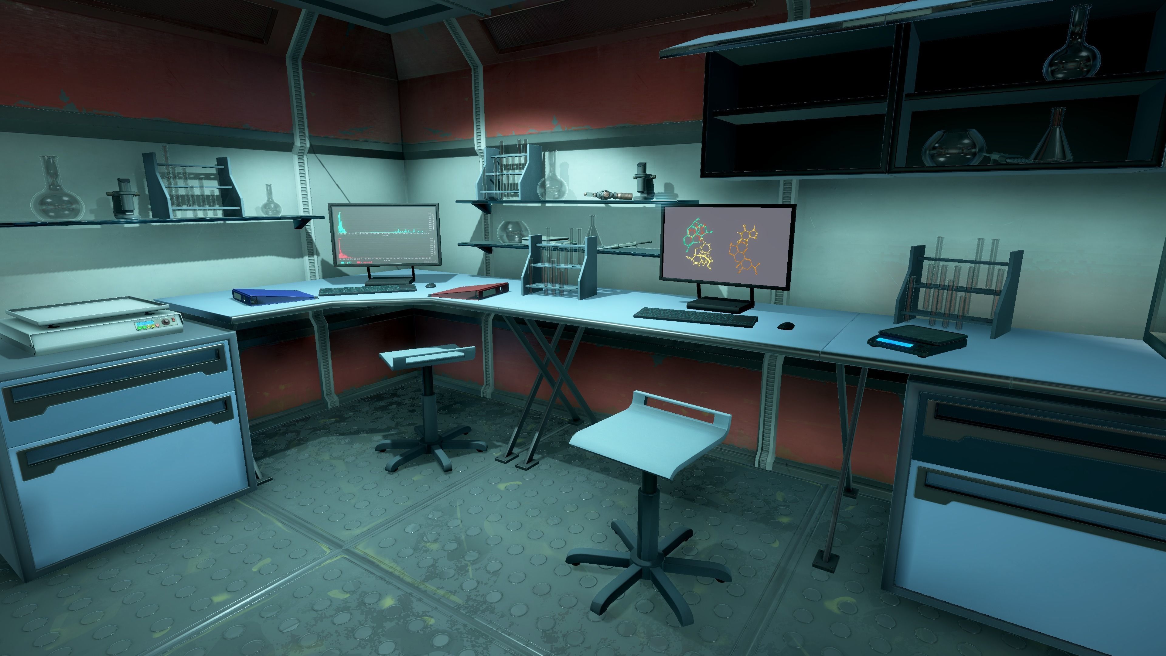 Modern Sci-Fi Modular Laboratory Low-poly 3D model_6