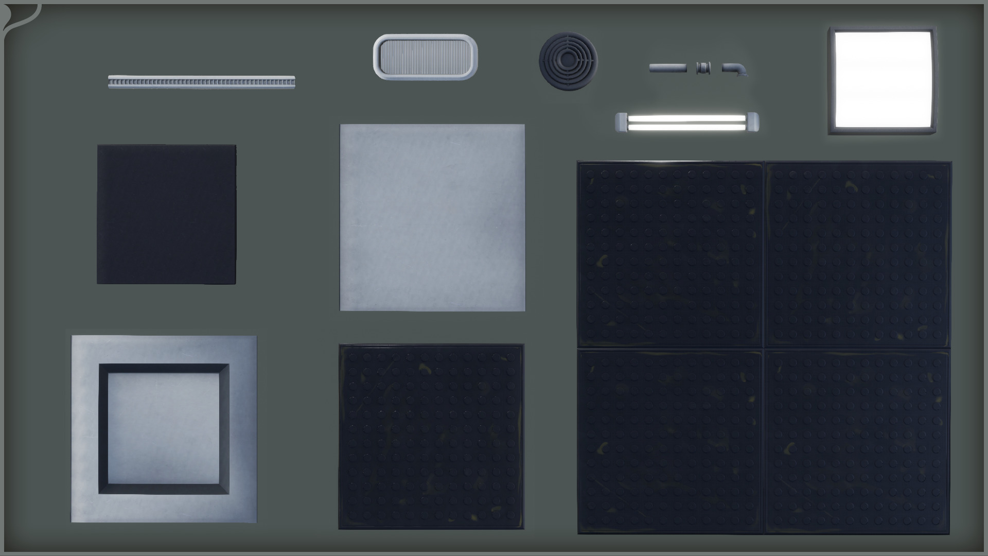 Modern Sci-Fi Modular Laboratory Low-poly 3D model_35