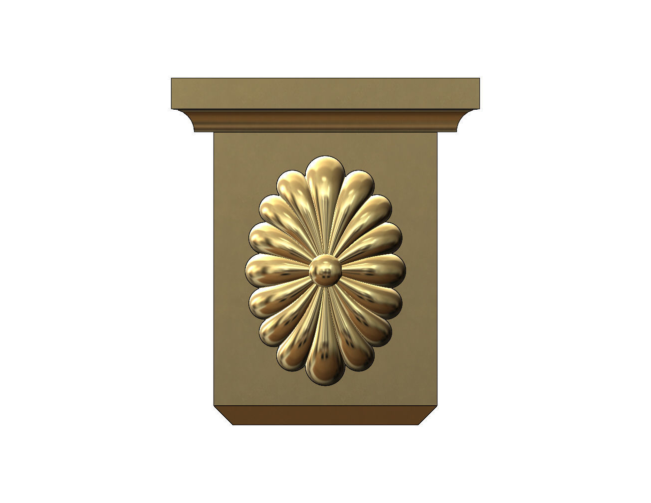 Ribbed oval rosette Colonial decorative corbel and bracket 3D print model_13