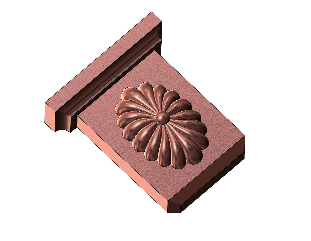 Ribbed oval rosette Colonial decorative corbel and bracket 3D print model_8