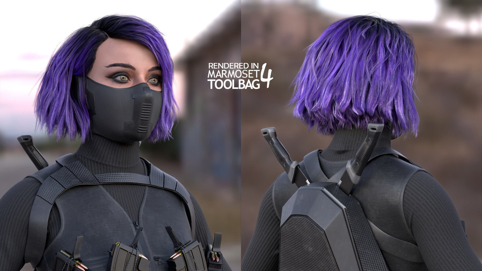 Realistic 3D model of Man - Military Woman - Modular - Rigged  Low-poly 3D model_15