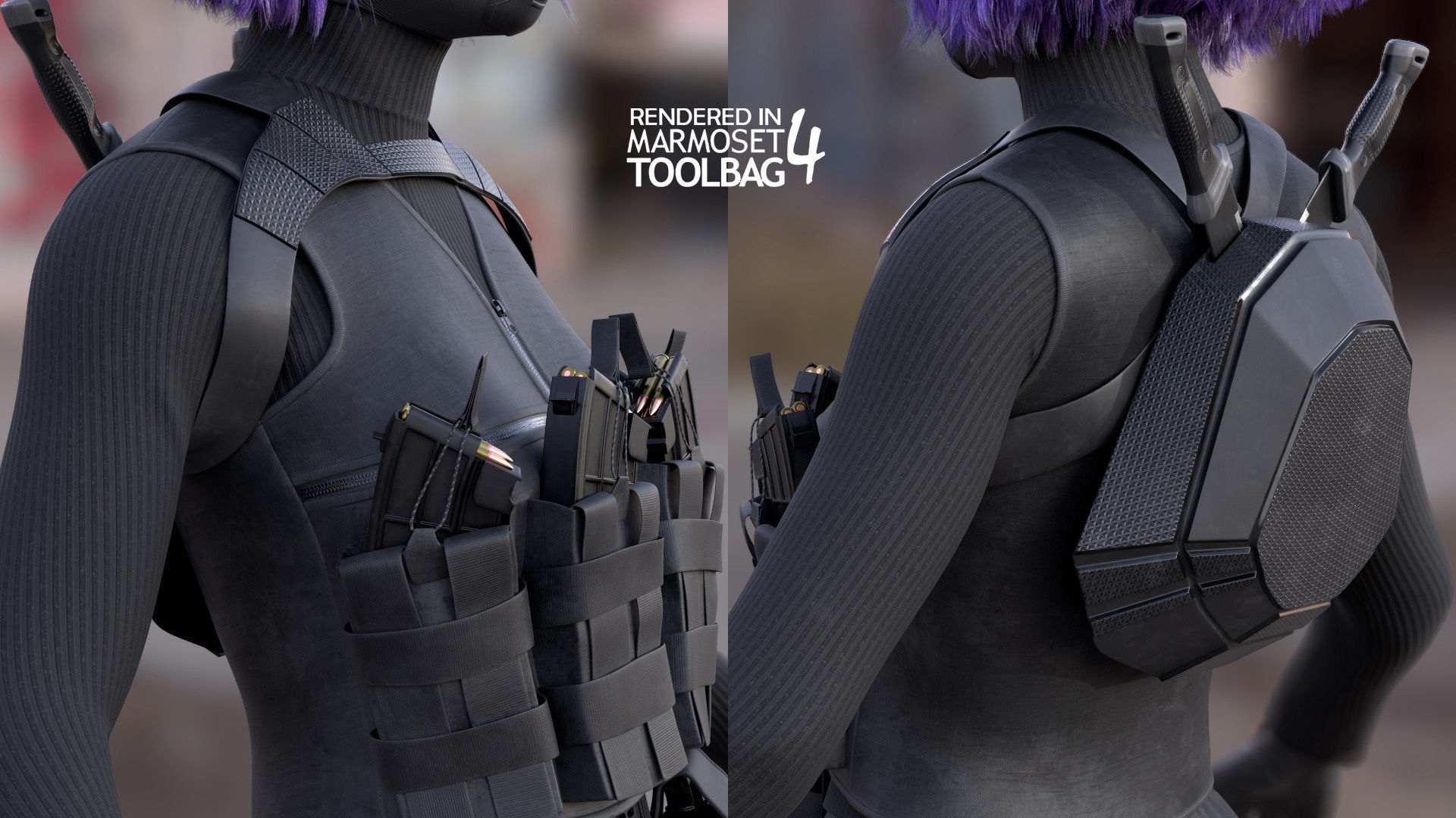 Realistic 3D model of Man - Military Woman - Modular - Rigged  Low-poly 3D model_14