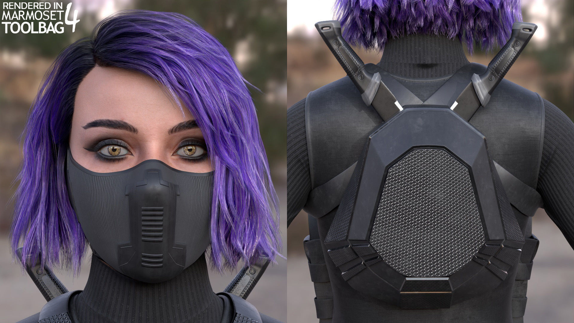 Realistic 3D model of Man - Military Woman - Modular - Rigged  Low-poly 3D model_16