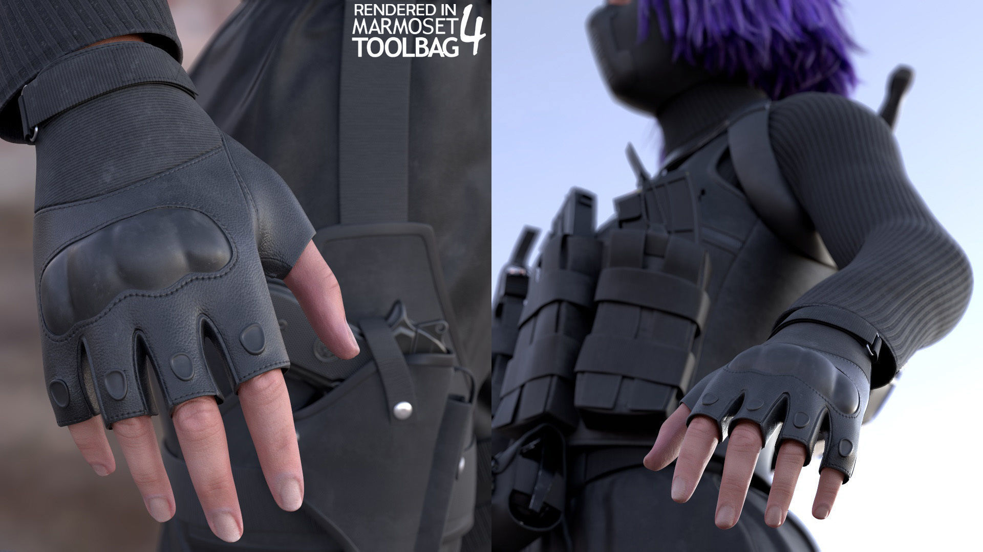 Realistic 3D model of Man - Military Woman - Modular - Rigged  Low-poly 3D model_13