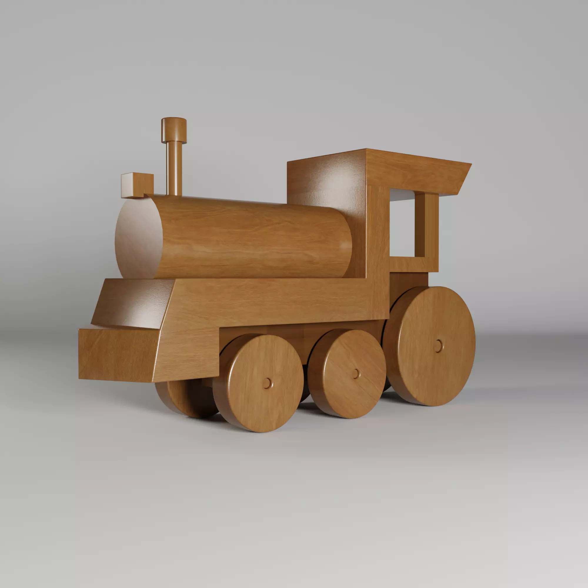Wooden Toy Train Low-poly 3D model