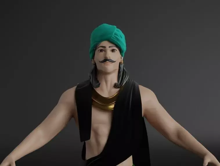 The Noble Heir of Bharatvarsha Low-poly 3D model