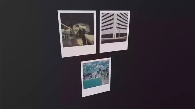 Polaroid Photos 3D Model Low-poly 3D model