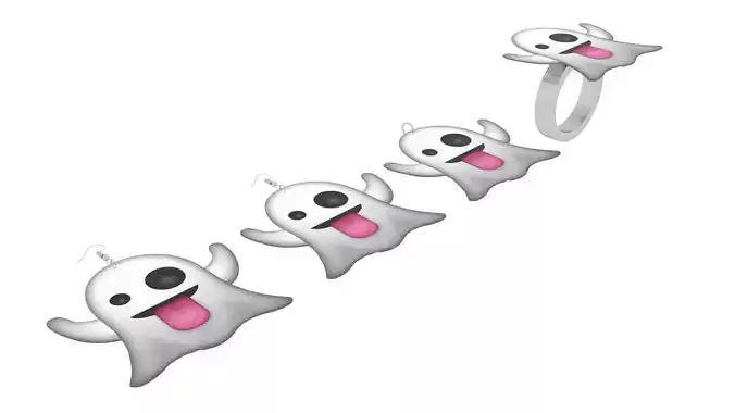 Ghost Emoji Jewelleries Set 3D print model