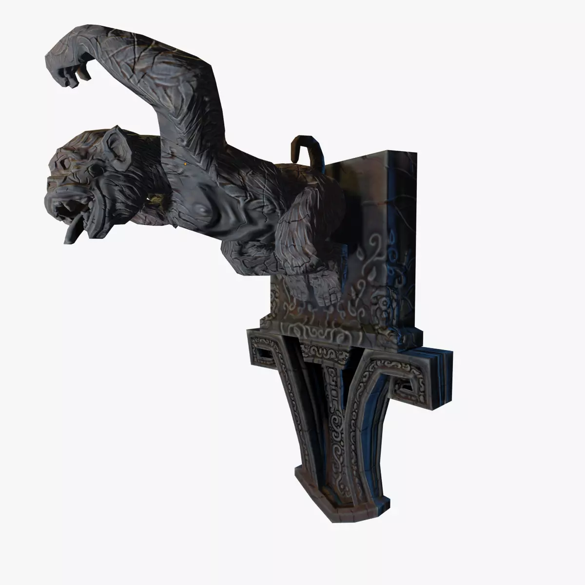 Low Poly Rigged Gargoyle Monkey Low-poly 3D model