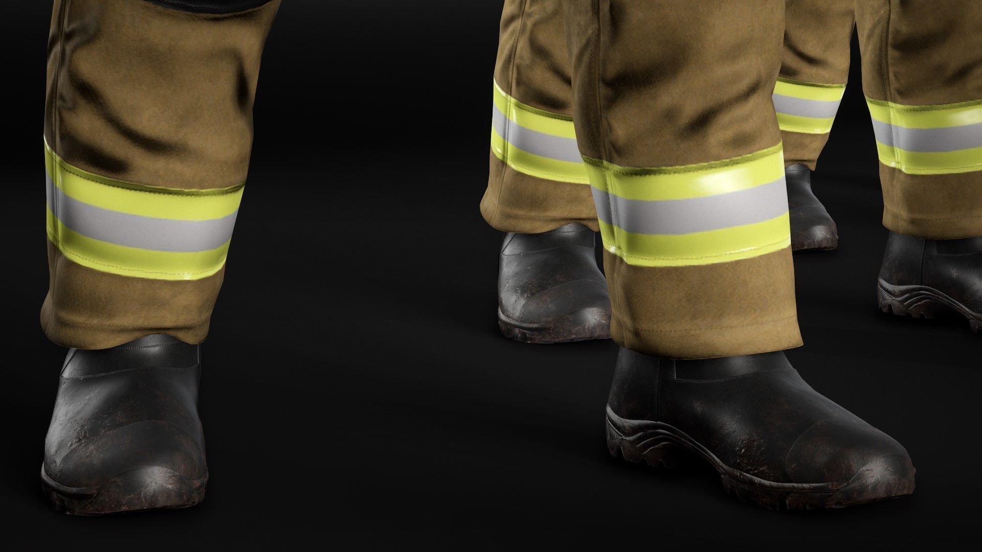 Realistic 3D model of Woman Firefighter - Modular - Rigged Low-poly 3D model_19