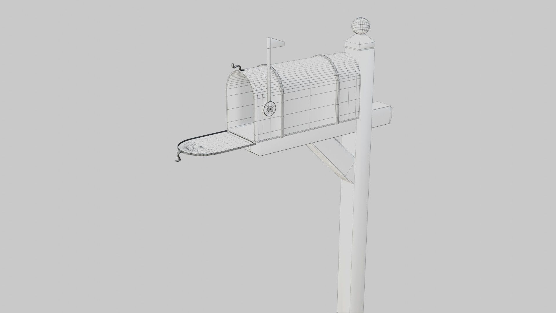 Old mailbox 2 Low-poly 3D model_17