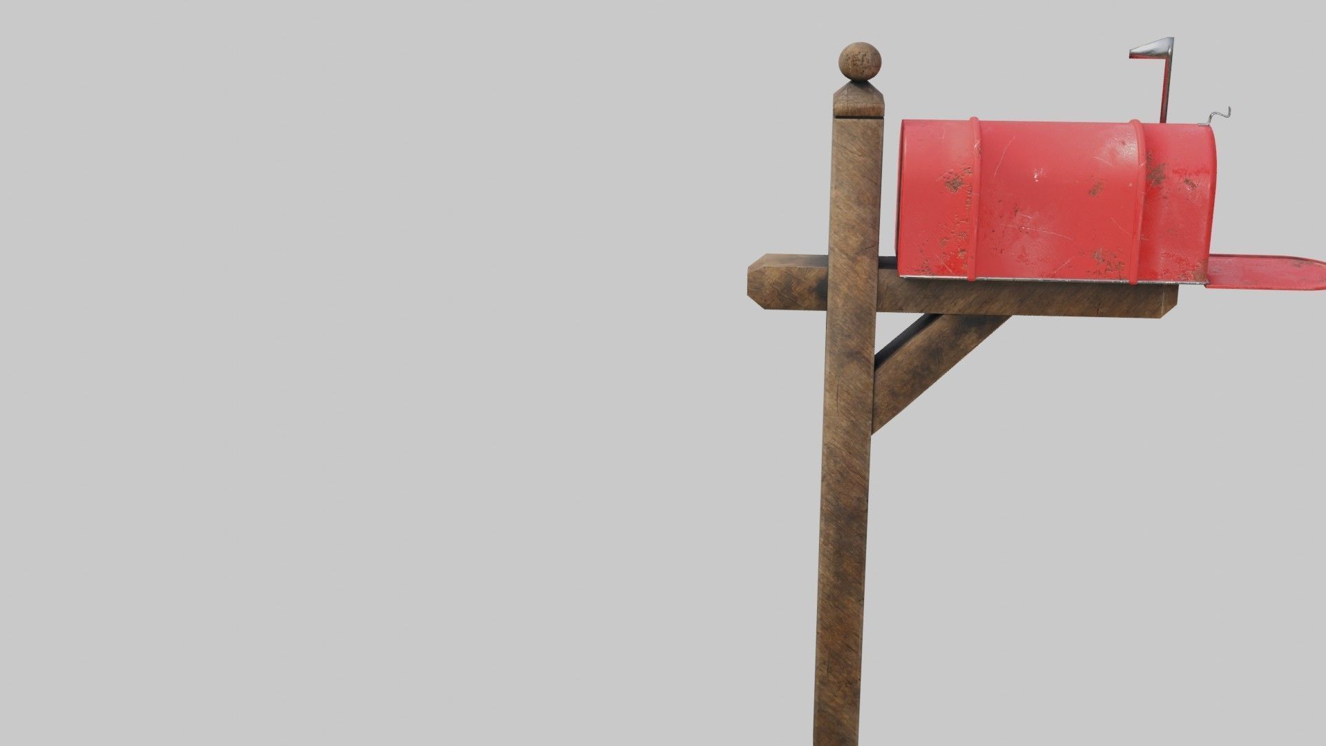 Old mailbox 2 Low-poly 3D model_7