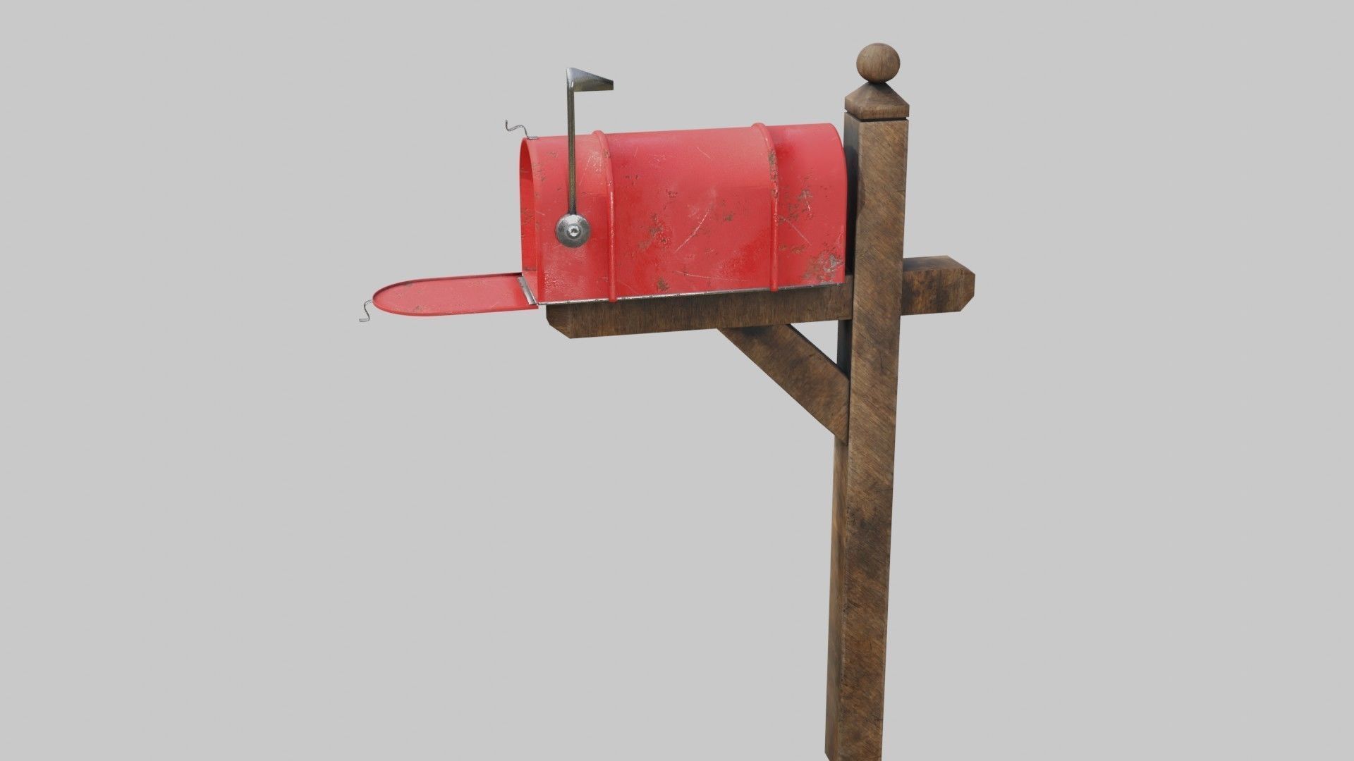 Old mailbox 2 Low-poly 3D model_14