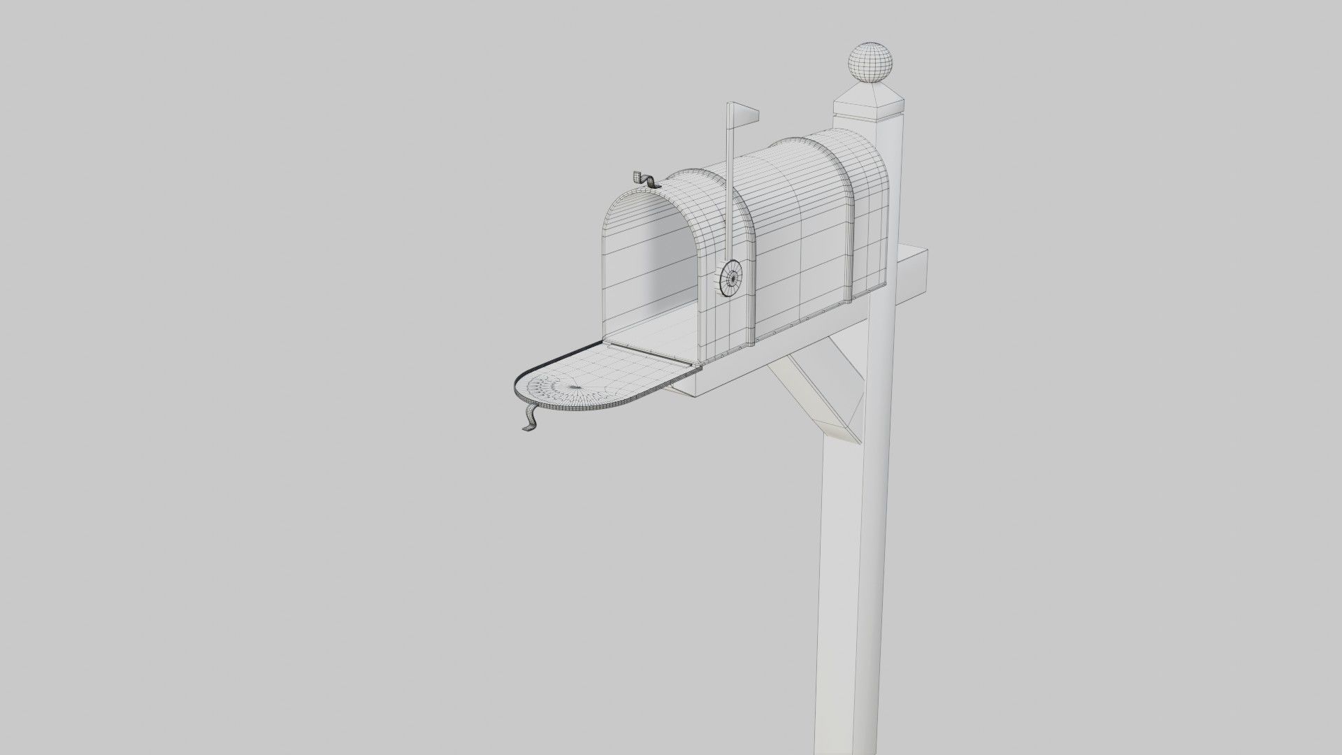 Old mailbox 2 Low-poly 3D model_19