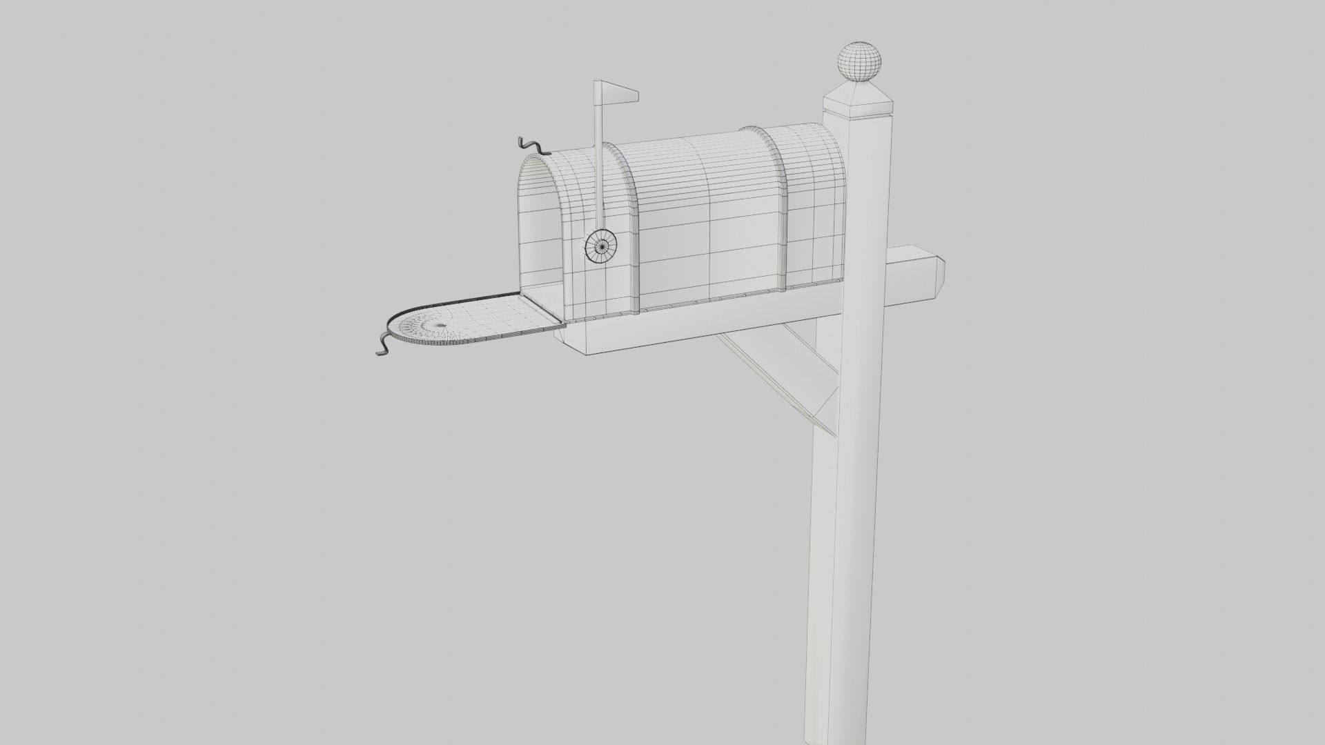 Old mailbox 2 Low-poly 3D model_32