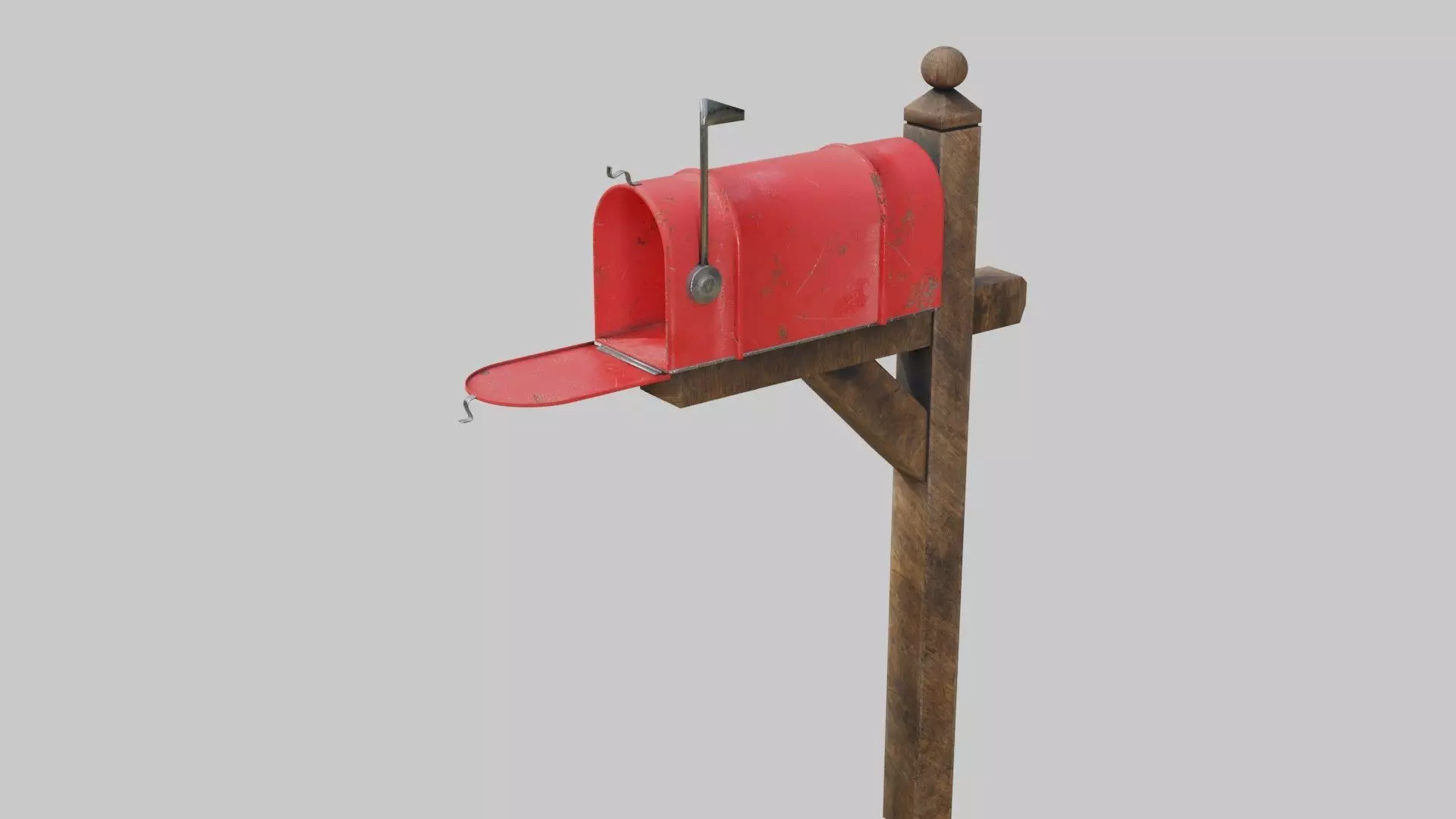 Old mailbox 2 Low-poly 3D model_0