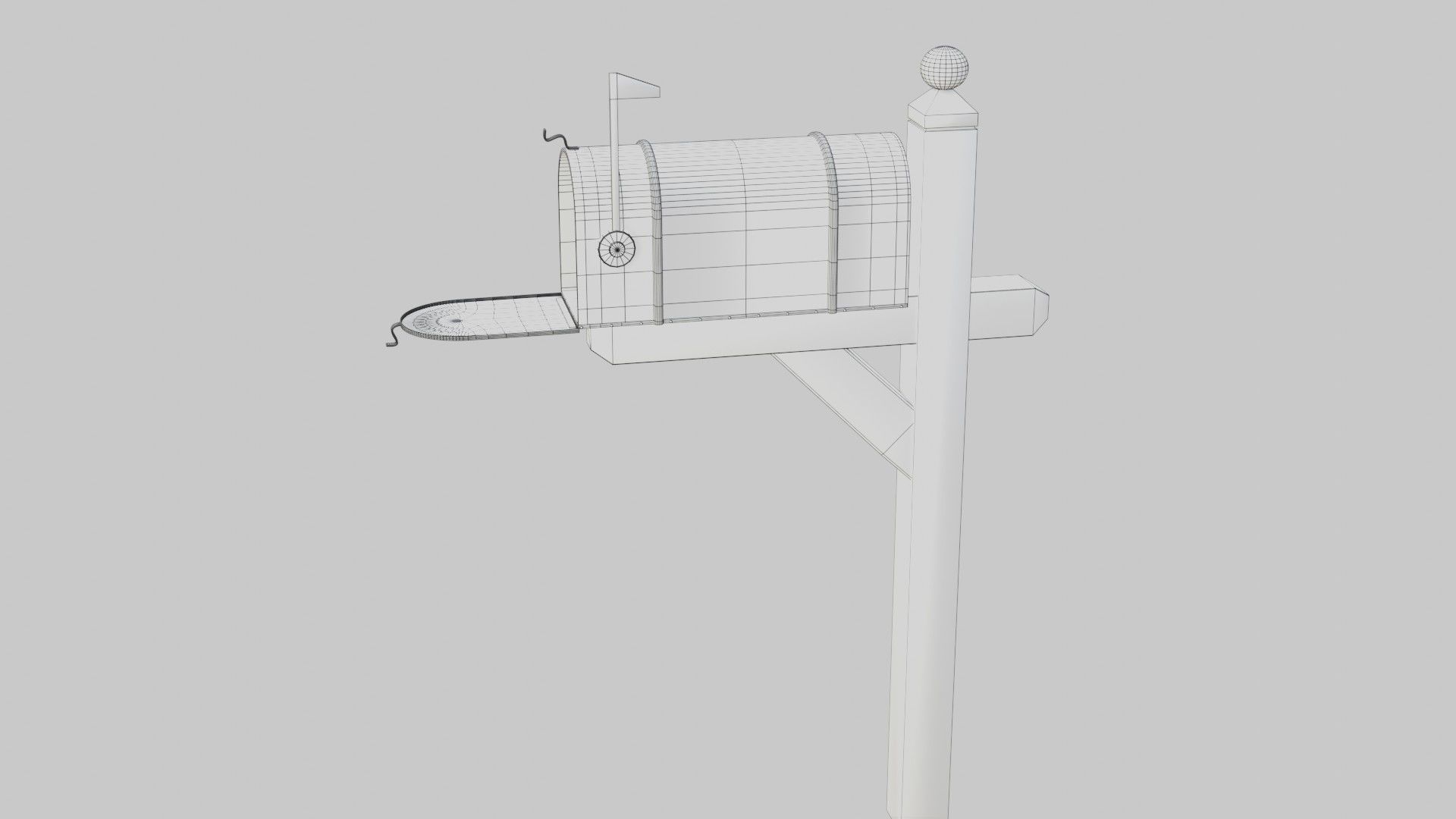 Old mailbox 2 Low-poly 3D model_31