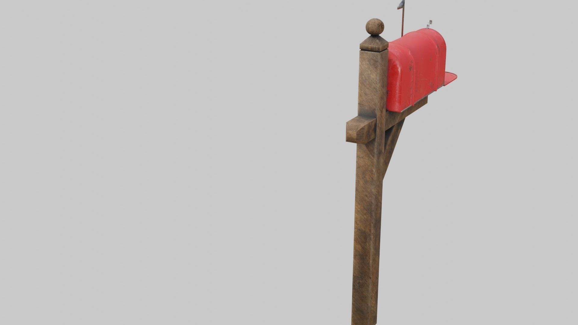Old mailbox 2 Low-poly 3D model_9