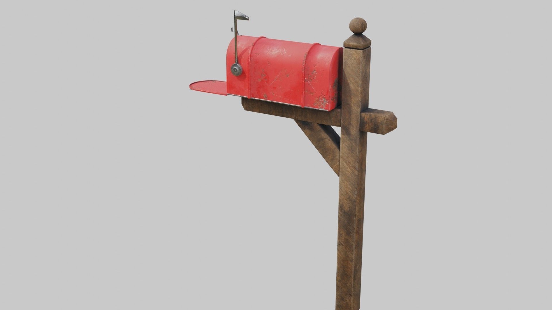 Old mailbox 2 Low-poly 3D model_12