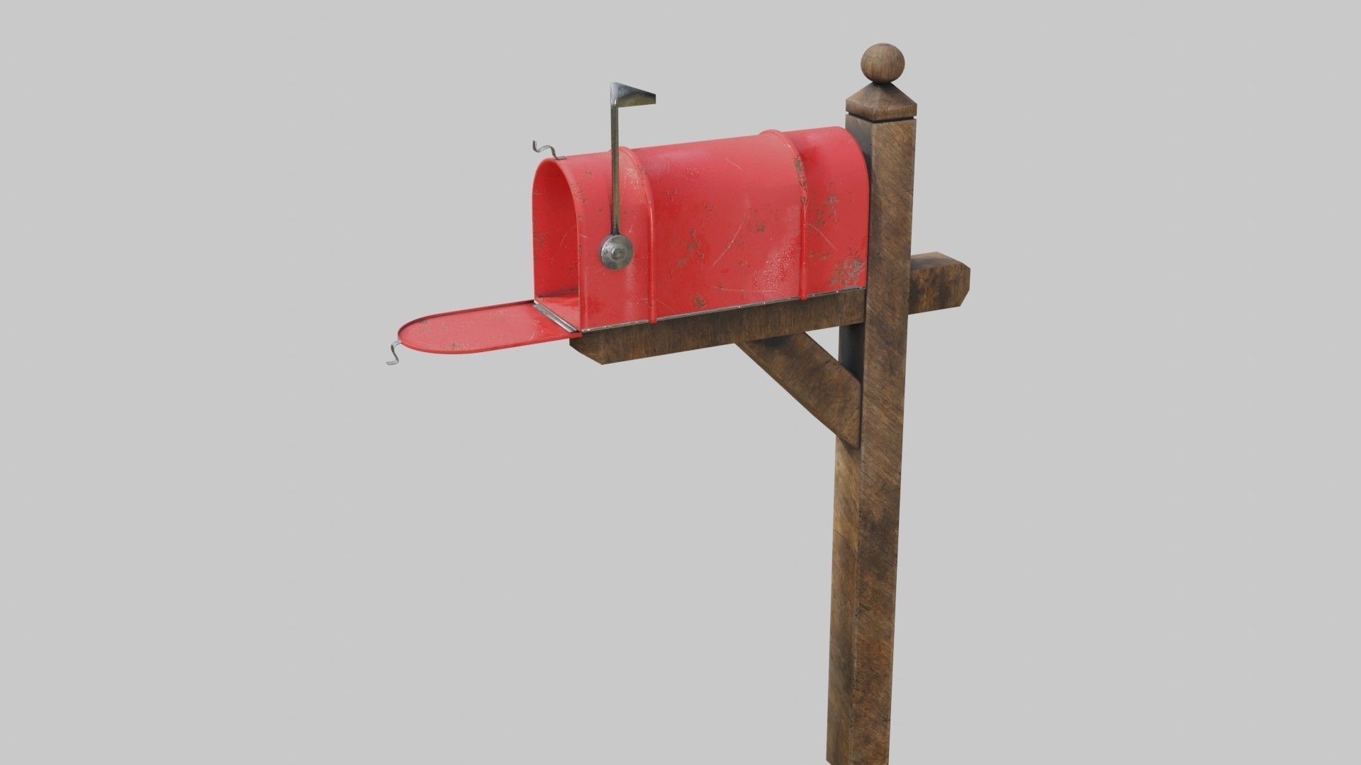 Old mailbox 2 Low-poly 3D model_15