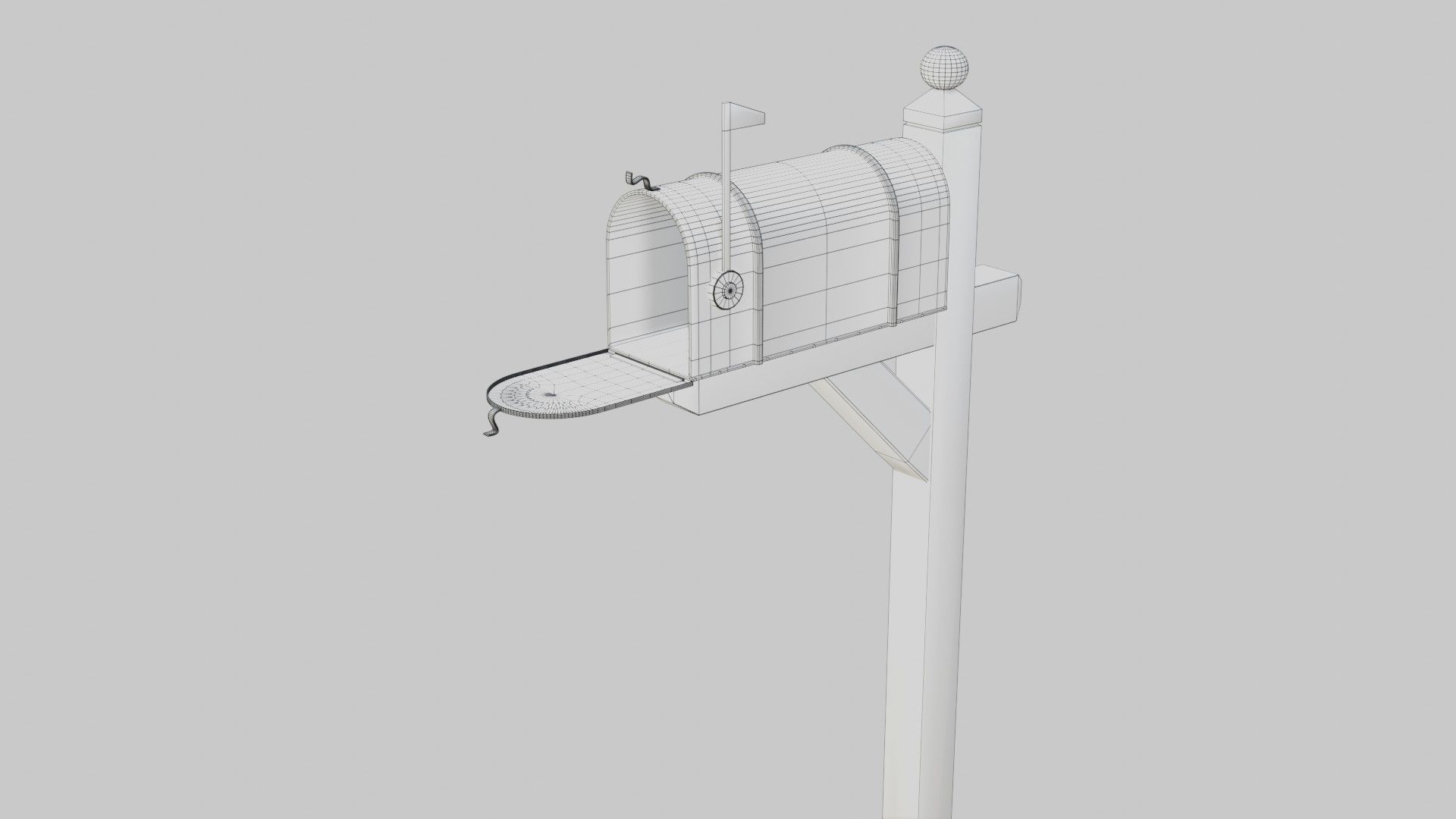 Old mailbox 2 Low-poly 3D model_18
