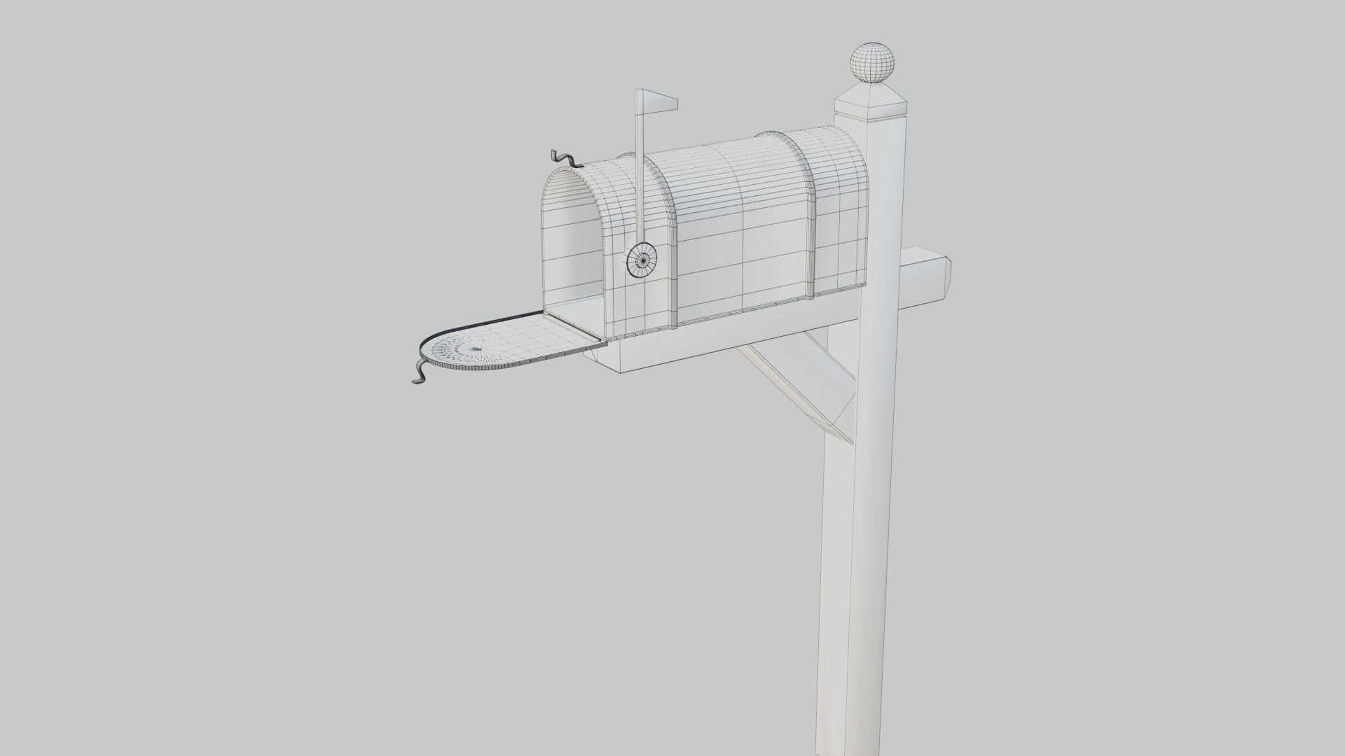 Old mailbox 2 Low-poly 3D model_33