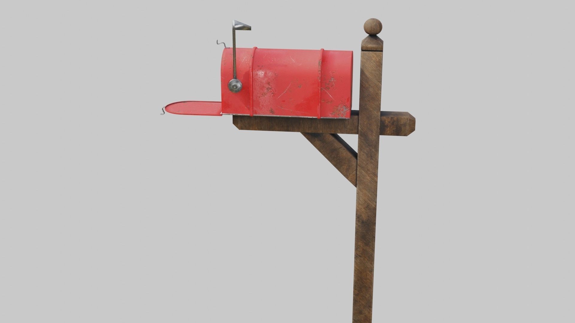 Old mailbox 2 Low-poly 3D model_13