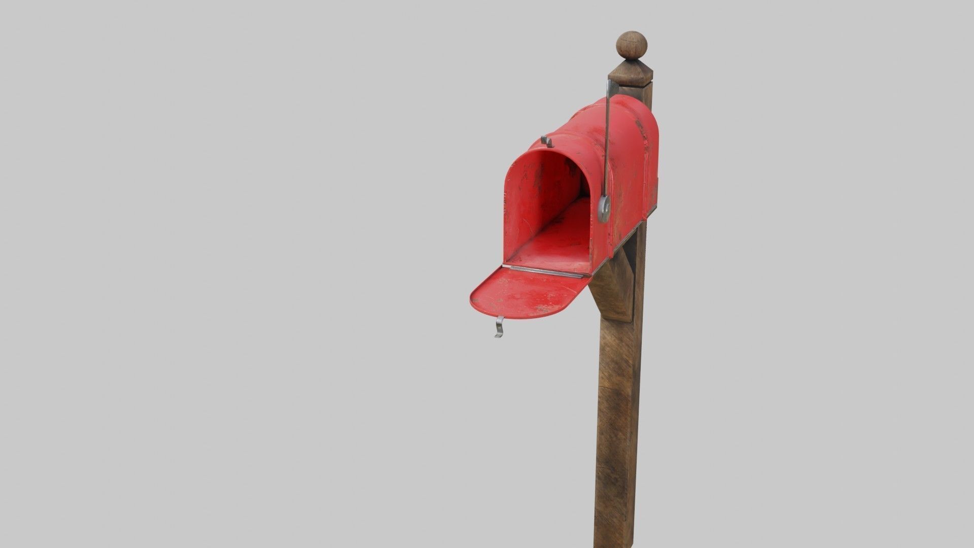 Old mailbox 2 Low-poly 3D model_3
