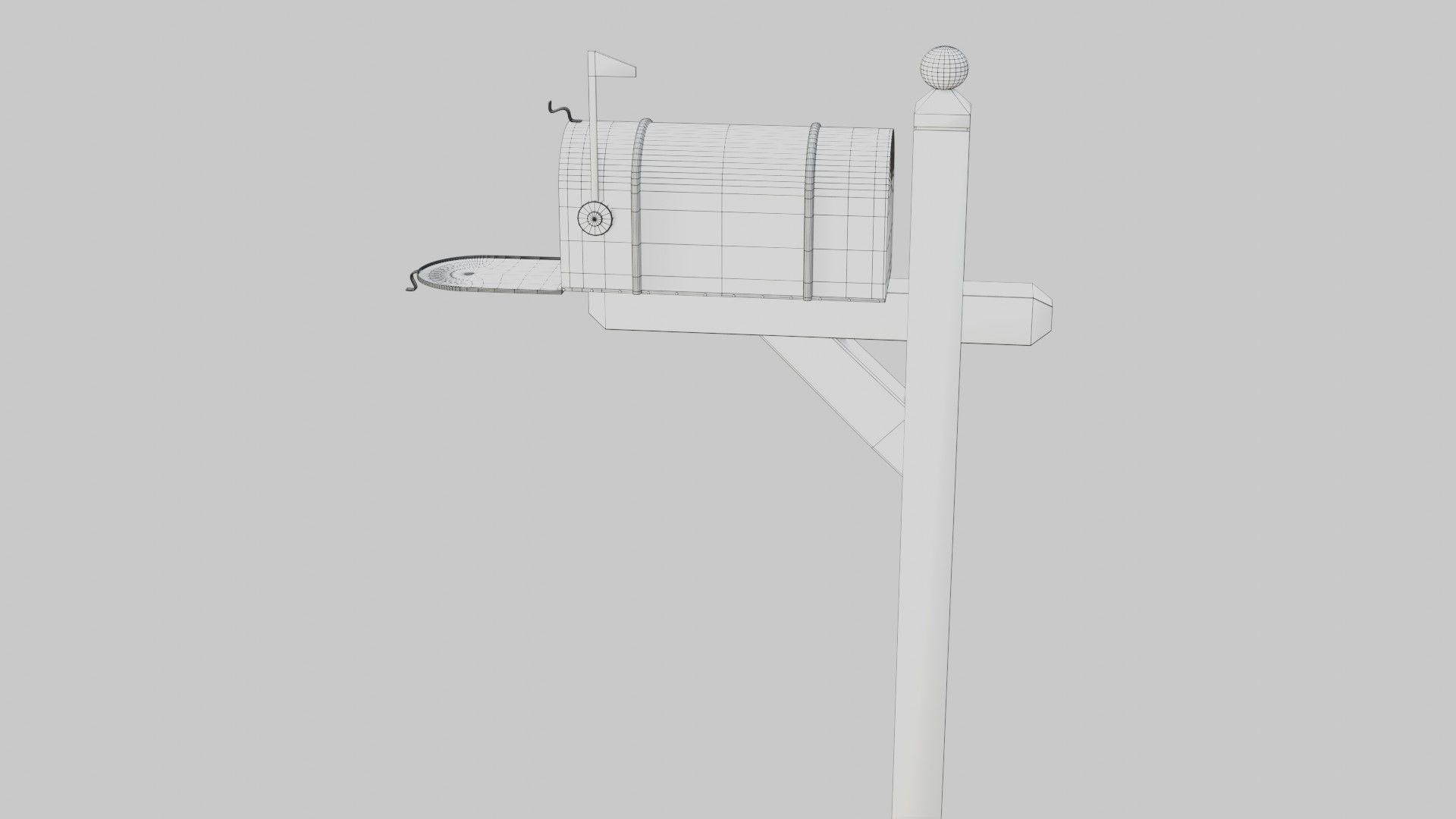 Old mailbox 2 Low-poly 3D model_30