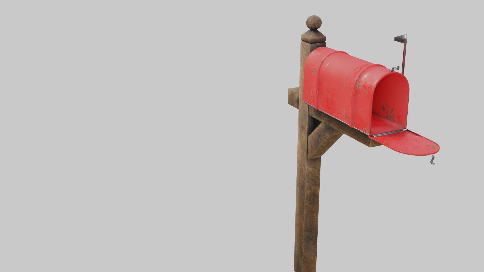 Old mailbox 2 Low-poly 3D model_5