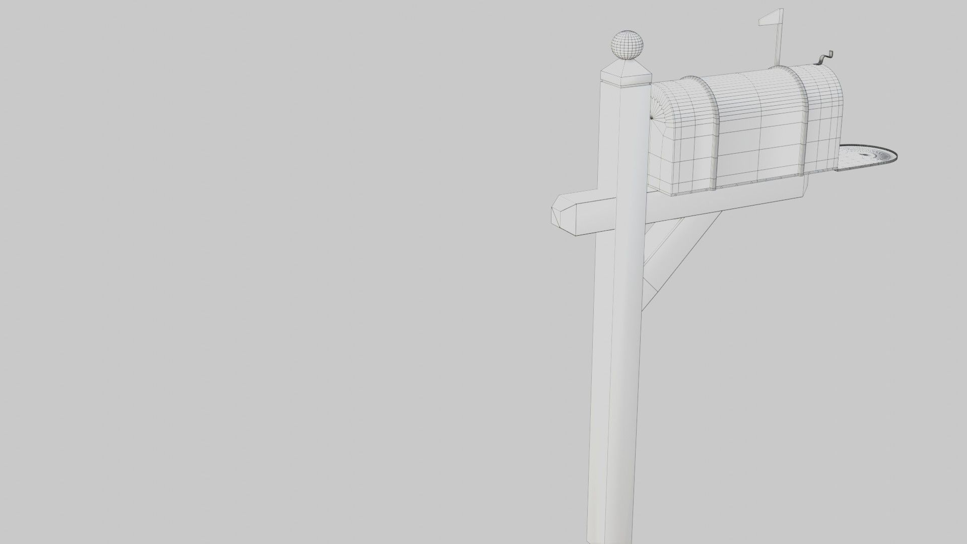 Old mailbox 2 Low-poly 3D model_25