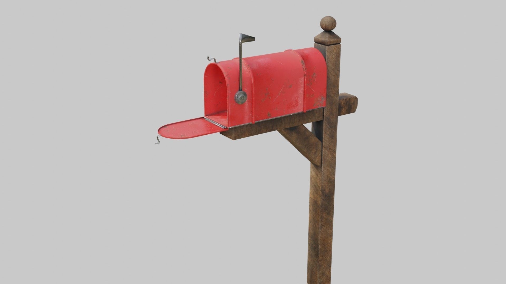 Old mailbox 2 Low-poly 3D model_16