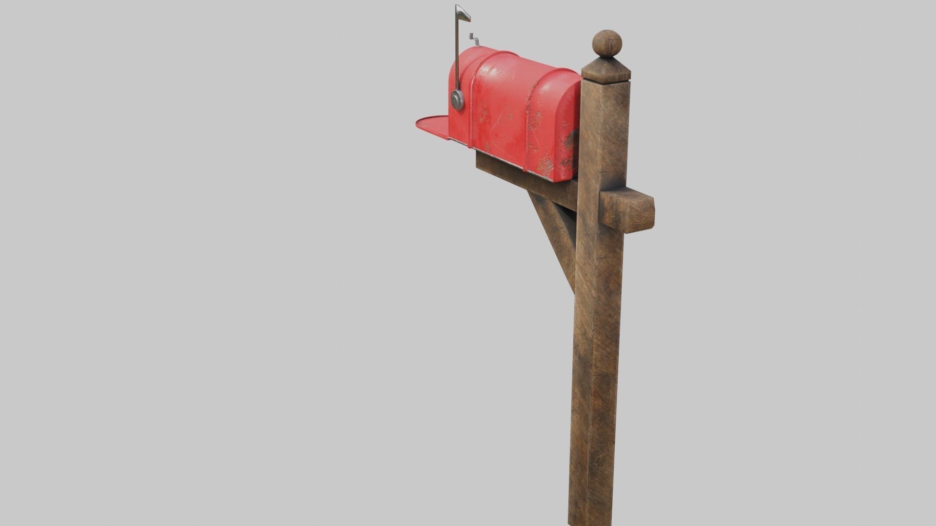 Old mailbox 2 Low-poly 3D model_11