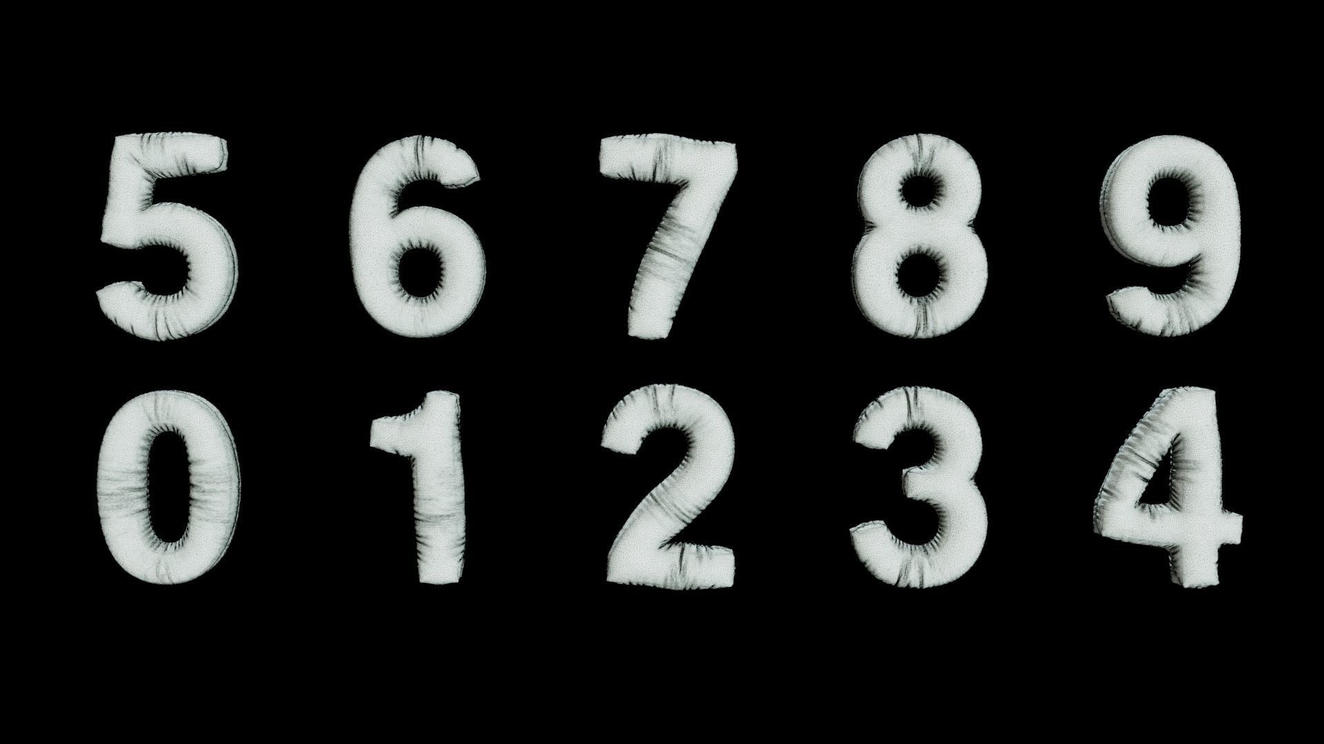 Foil Balloon Numbers 3D model_6