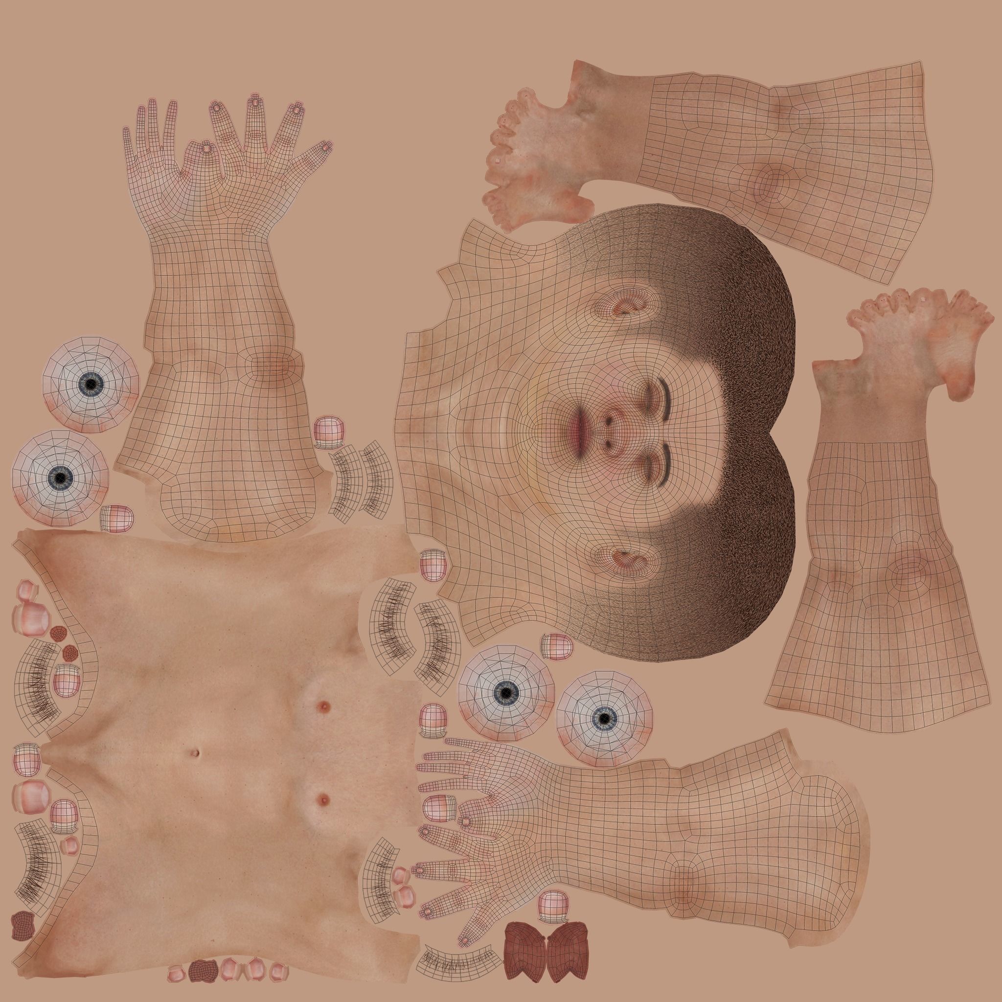 School Boy Low-poly 3D model_31