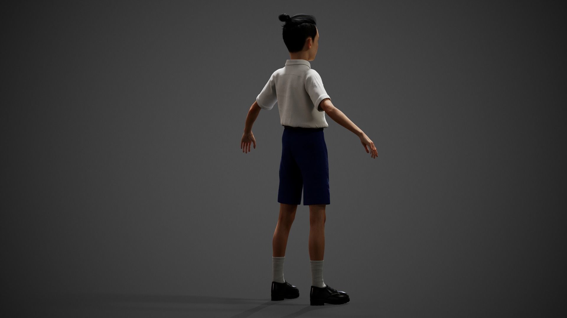 School Boy Low-poly 3D model_22