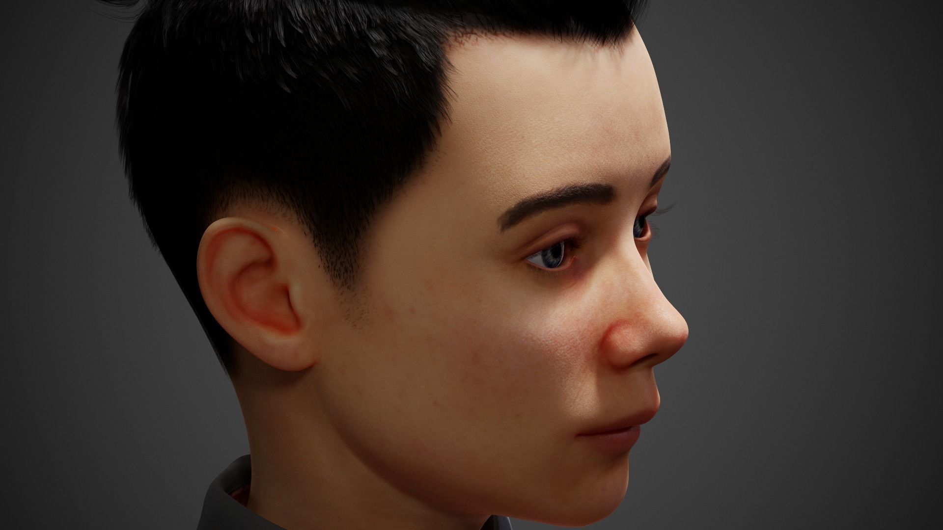 School Boy Low-poly 3D model_20