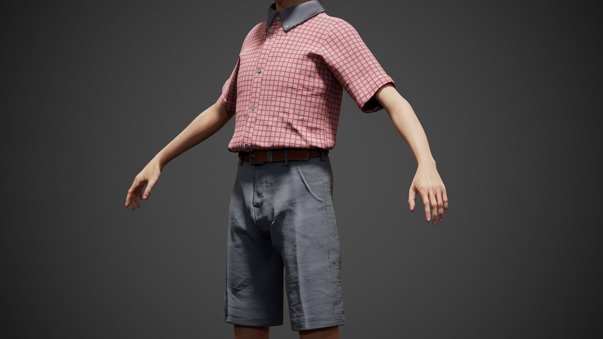 School Boy Low-poly 3D model_17