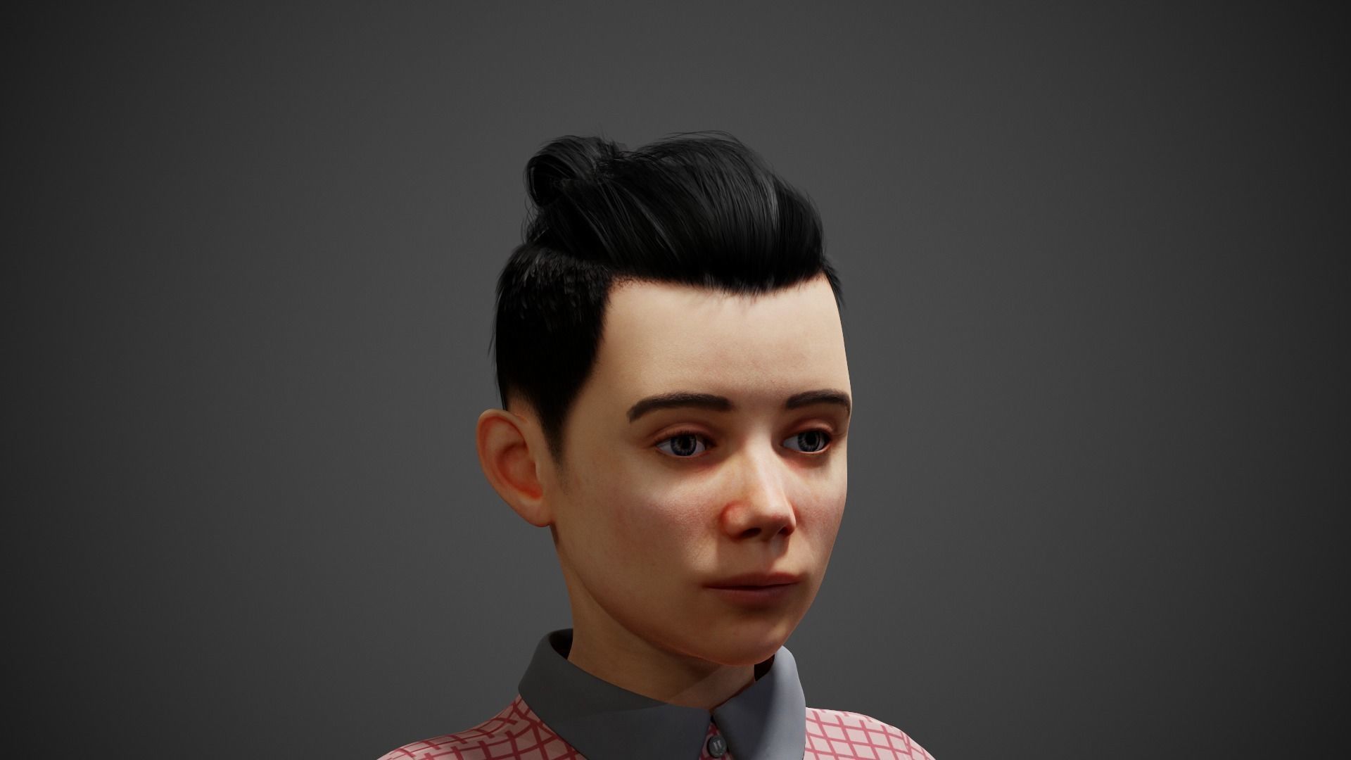 School Boy Low-poly 3D model_6