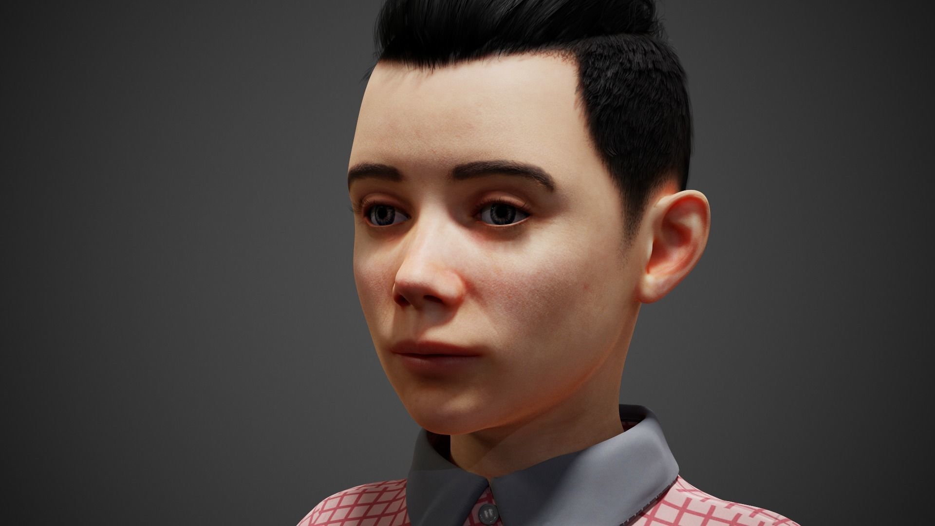 School Boy Low-poly 3D model_5