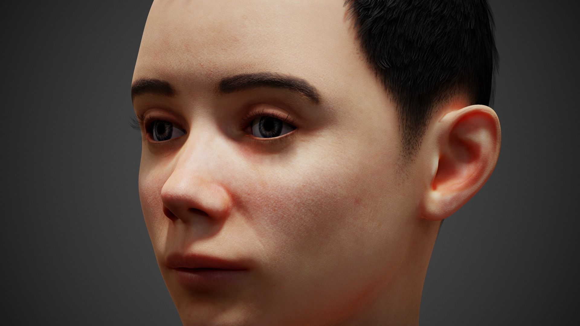 School Boy Low-poly 3D model_18