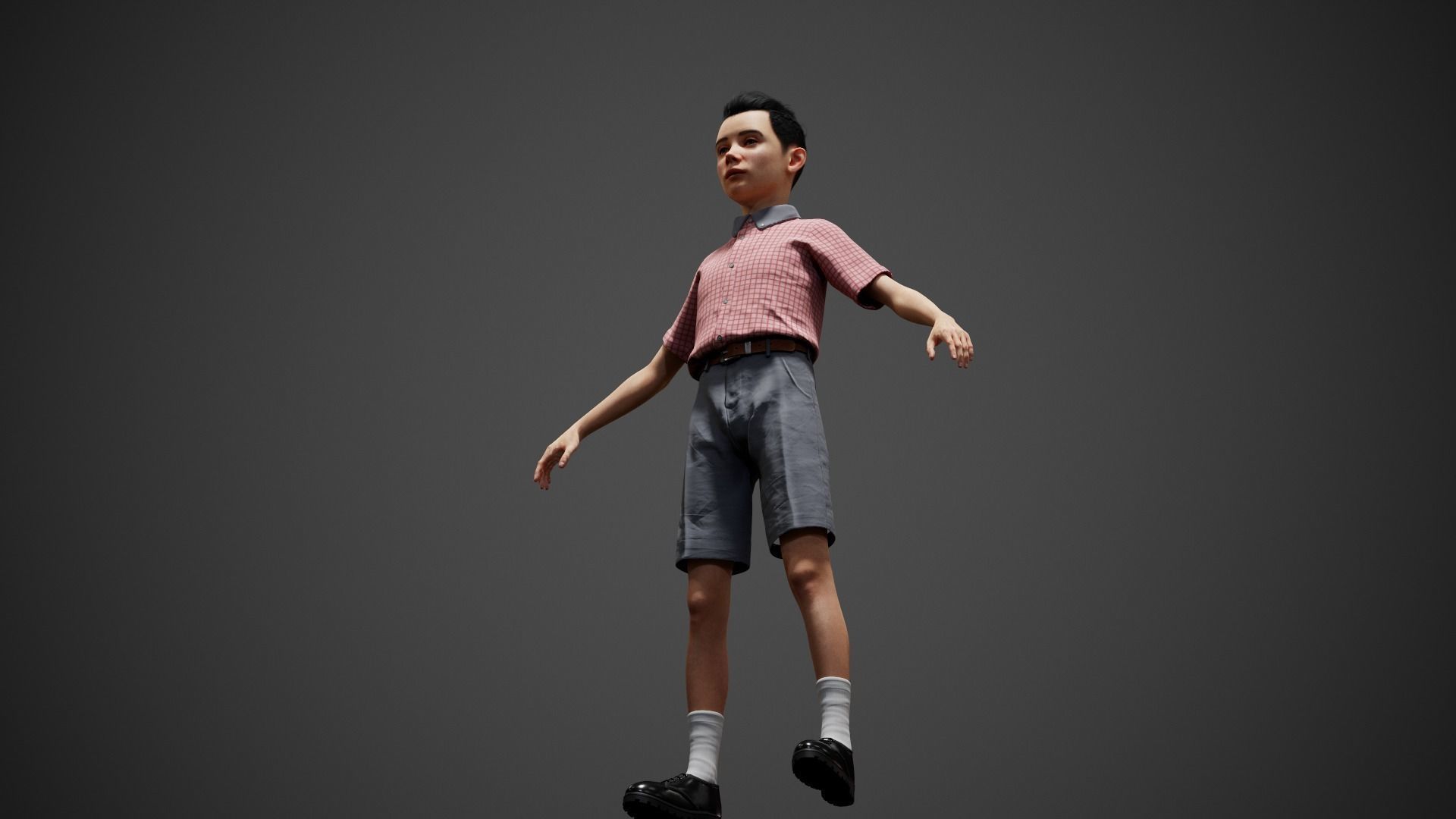 School Boy Low-poly 3D model_14